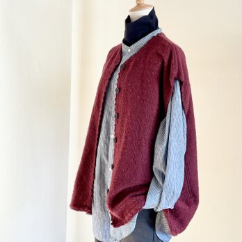 オフショルダーベスト彩（いろどり）シリーズ　ワインレッド