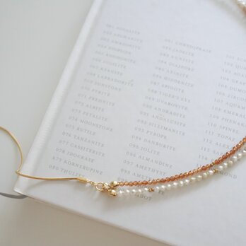 Arrow Necklace [ 天然石オレンジガーネット・antique beads ]