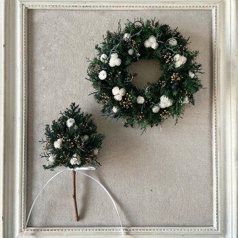 壁掛けツリーとリースのクリスマスセットB