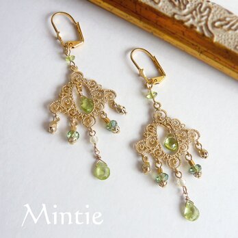 【SALE】一点ものピアス★ペリドットアンティーク