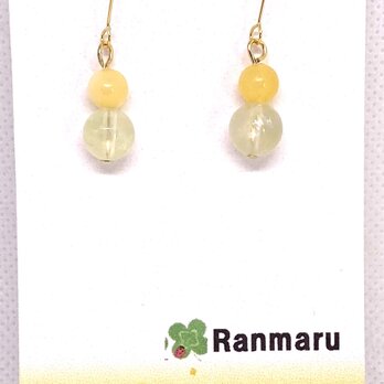 プレナイト/アラゴナイト/パワーストーン/天然石/ピアス/イヤリング/団子/アレルギー対応/サージカルステンレス✨