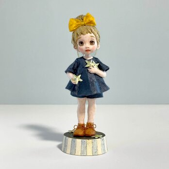 和紙人形『 星あつめ 』メルヘンな女の子の小さな創作人形