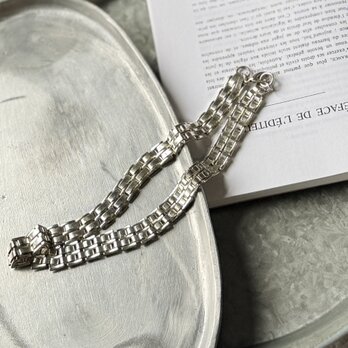 N307-ヴィンテージネックレス U.S.A. 1960's Silver Tone Link Chain Short