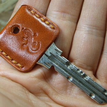 ヤモリ(家守)刻印のキーカバー ルガト橙