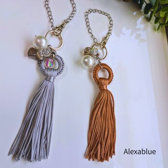 Eternal Tassel Charm｜選べる！ロングタッセル × クリスタルクォーツ × コットンパール バックチャーム