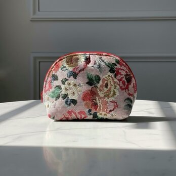 ラウンドポーチ／ゴブラン織 × 大人可愛い／メイクポーチ・コスメポーチ