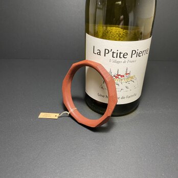 木製ブレスレット　弁柄染