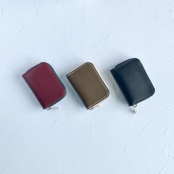 【受注製作】ラウンドジップミニ財布【カラー選択】【名入れオプション】クリスマスプレゼント ミニ財布 ラウンドファスナー