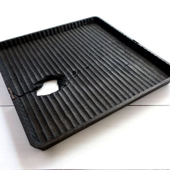 正方形中型の我谷盆　栗(クリ)　墨染め