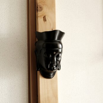 味のあるお品物◆金属製　仏面　弥勒菩薩　眞如寺本堂落慶記念品　インテリア　古民家　古道具　鉄　昭和レトロ