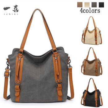 ヌメ革と6号帆布 新作  肩がけ トートバッグ  ショルダーバッグ 大容量　おしゃれ ダークグレー  ST108