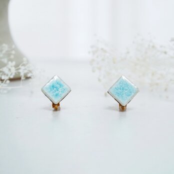 T-267 美濃焼｜オリジナルタイルのピアス／イヤリング【本革レザー加工】