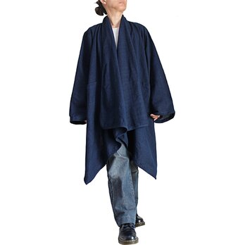 ナーンの草木染め手織り綿コクーン羽織コート（JFS-197）