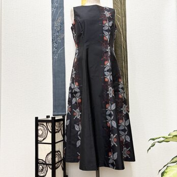 大島紬プリンセスラインワンピース　秋麗