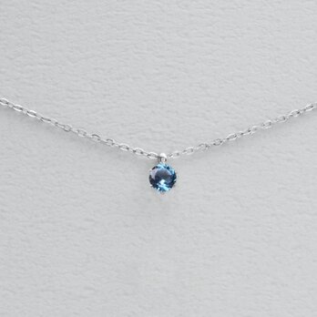 つけっぱなしOK！ロンドンブルートパーズ 一粒ネックレス 宝石質AAA 金属アレルギー サージカルステンレス スキンネックレス