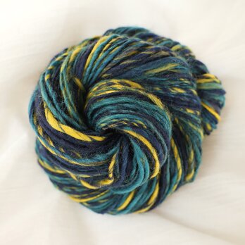 50g/90m 合太｜松と鶸｜単糸｜手紡ぎ毛糸