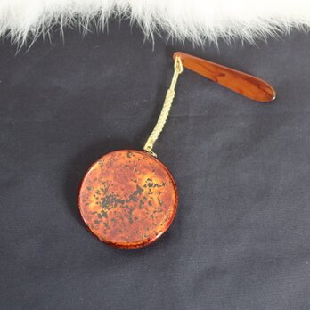 本漆の根付【金虫食い塗り】