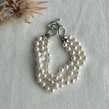 アコヤパールの三連ブレスレット