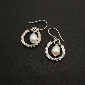 CE-P-13 【CERCA】淡水パールのシルバーリングピアス SV925