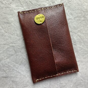 ポケットティッシュケース　チョコ　ピッグスキンレザー
