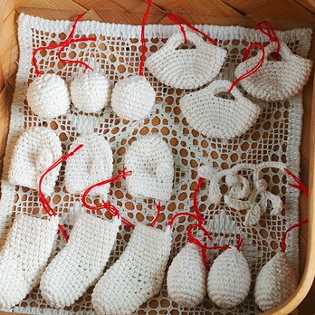 クリスマスオーナメント*ソックス•ミトン•バスケット•ボール•ドロップ•ヤドリギ*16piece