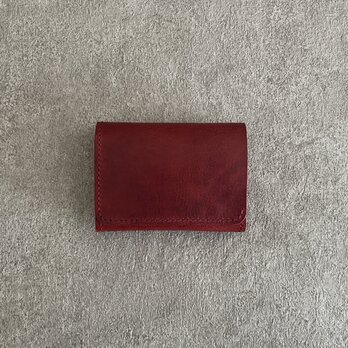 二つ折り財布　  ボルドー　イタリアンレザー　＜E＞