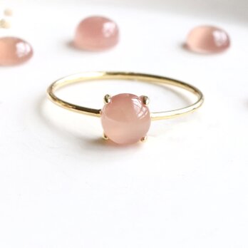 薔薇色の指輪　インカローズの一粒リング｜天然石｜ゴールド/シルバー ーRose Glowー