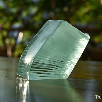 「 光の滑り台 」シリーズ、ガラスのインテリアオブジェ #036