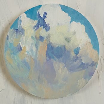 絵画「Genesis」油彩・原画・直径25㎝　丸形・アートパネル　