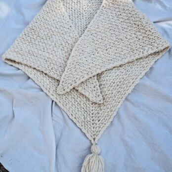 はんぺんショール 坂井ファーム様チェビオットミックス羊 こうすけちゃん①