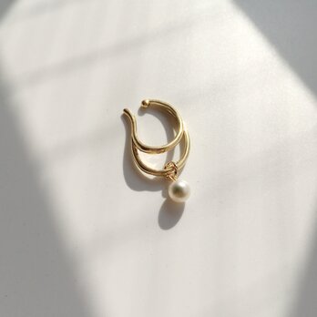 選べる大ぶりイヤーカフパール淡水真珠 本真珠 高品質 照り綺麗なパール【両耳イヤーカフ】