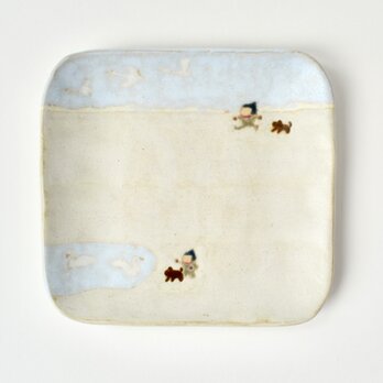 角皿［ 白鳥がやって来た ］