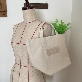 富士金梅　トートバッグ　たっぷり収納  ナチュラル