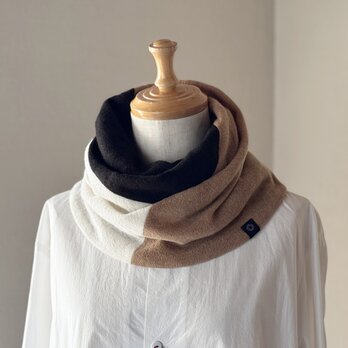 温度を纏う。純カシミヤねじりスヌード ［Tsumiki Design］キャメル/Dブラウン/ホワイト