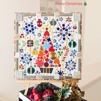 モザイクタイルアート　クリスマスの壁飾り