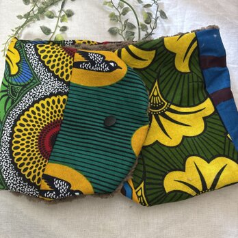 ✳︎ハンドメイド✳︎ふわふわネックウォーマーアフリカン生地パッチワークファB広幅