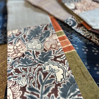 唯屋オリジナル古布縫い合わせ半幅帯