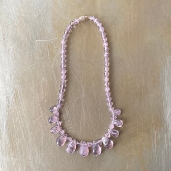Vintage 70s-80s USA retro lavender purple drop beads necklace