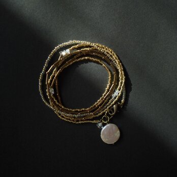 光彩Ⅲ ~ゴールドカラービーズのブレスレット