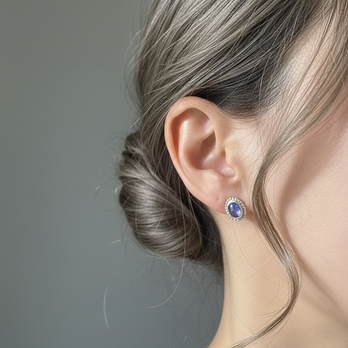 カイヤナイトの一粒ピアス/SV950