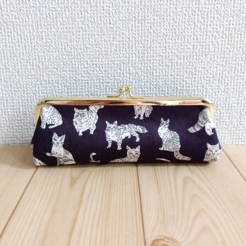 リバティ　がま口ペンケース　口金16.5cm　猫　ミャオウ　514