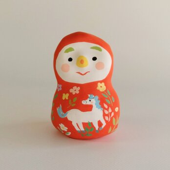 張り子　干支「午」だるま大（い）