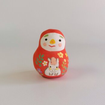 張り子　干支「午」だるま小　(と)