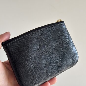 ファスナーポーチ ( アマンダオイル ) ｜ 兵庫県産/革小物/お出かけ