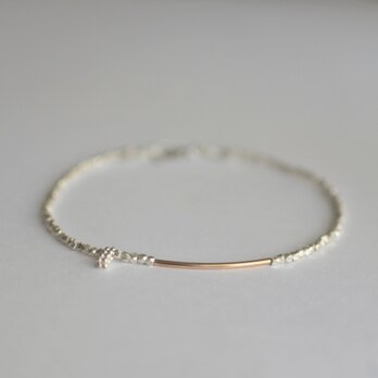 カレンシルバー　ゴールドフィルドのコンビブレスレット（Silver925）(14kgf）