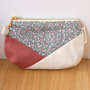 3/31販売終了！セール✨帆布ファスナーポーチ12cm　一点限定　リバティ　パッチワーク　ミニポーチ　小さめ　ギフト　No.96