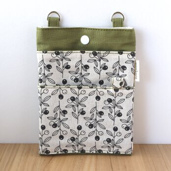 3/31販売終了！セール✨帆布の2way移動ポケット　一点限定　オーガナイザー　ナースポーチ　北欧　カーキ　ギフト　No.427