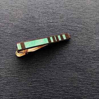 漆工芸　螺鈿青貝ネクタイピン　ドット柄