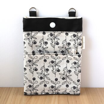 3/31販売終了！セール✨帆布の2way移動ポケット　一点限定　オーガナイザー　ナースポーチ　北欧　ブラック　ギフト　No429