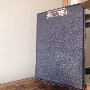 革のバインダー クリップボード / 黒